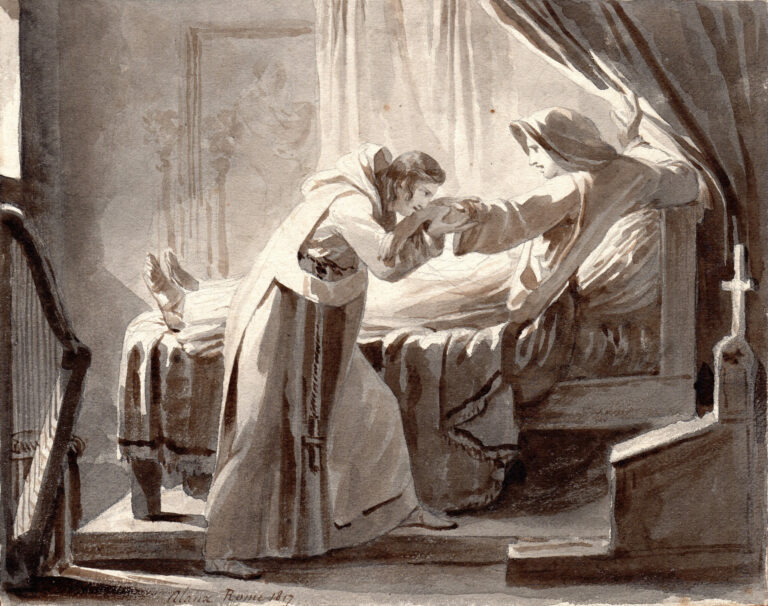 Jean ALAUX, dit « LE ROMAIN » (1786-1864) — Fra Filippo Lippi au chevet de Lucrezia Buti enceinte, 1817