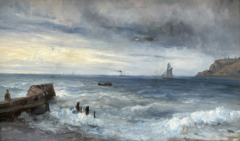 Auguste JUGELET (1805-1874) — Une Jetée normande, vers 1840