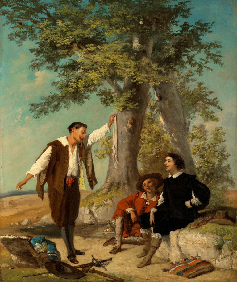 Louis BOULANGER (1806-1867) — Rencontre de Gil-Blas et de Melchior Zapata, 1859