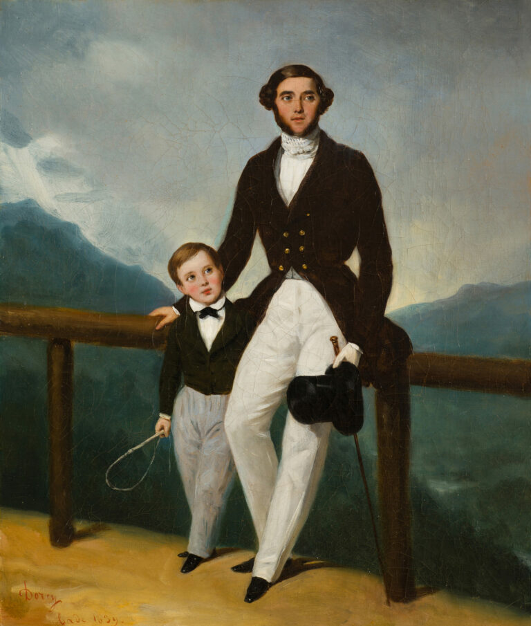 Pierre-Joseph DEDREUX-DORCY (1789-1874) — Portrait d'un père et de son fils à Bade, 1839
