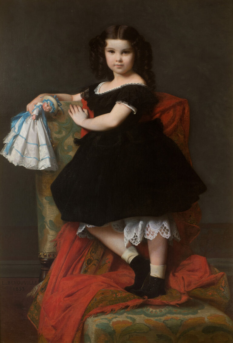 Léon BENOUVILLE (1821-1859) — Jeune fille à la poupée, 1853
