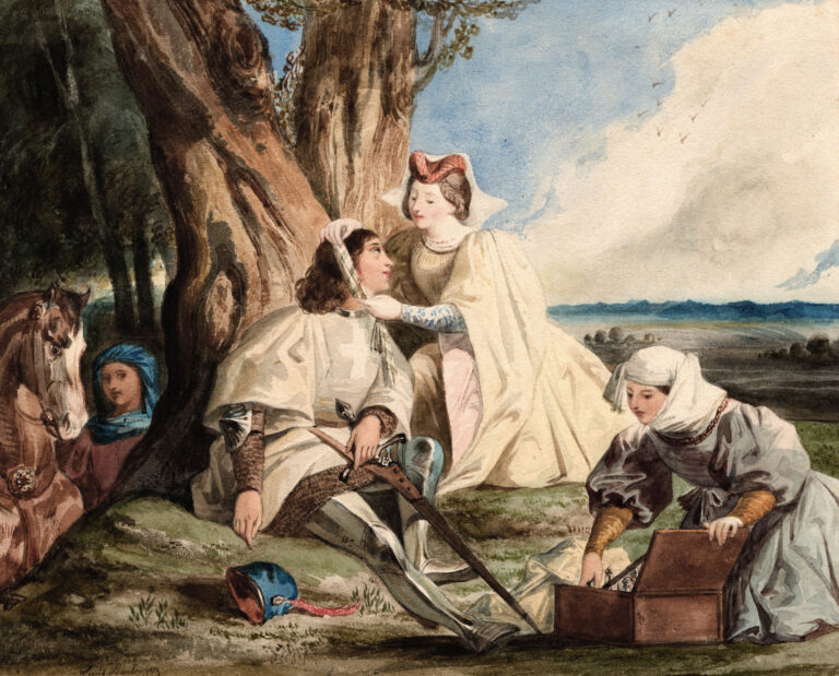 Louis BOULANGER (1806-1867) — Herminie soignant Tancrède, vers 1826