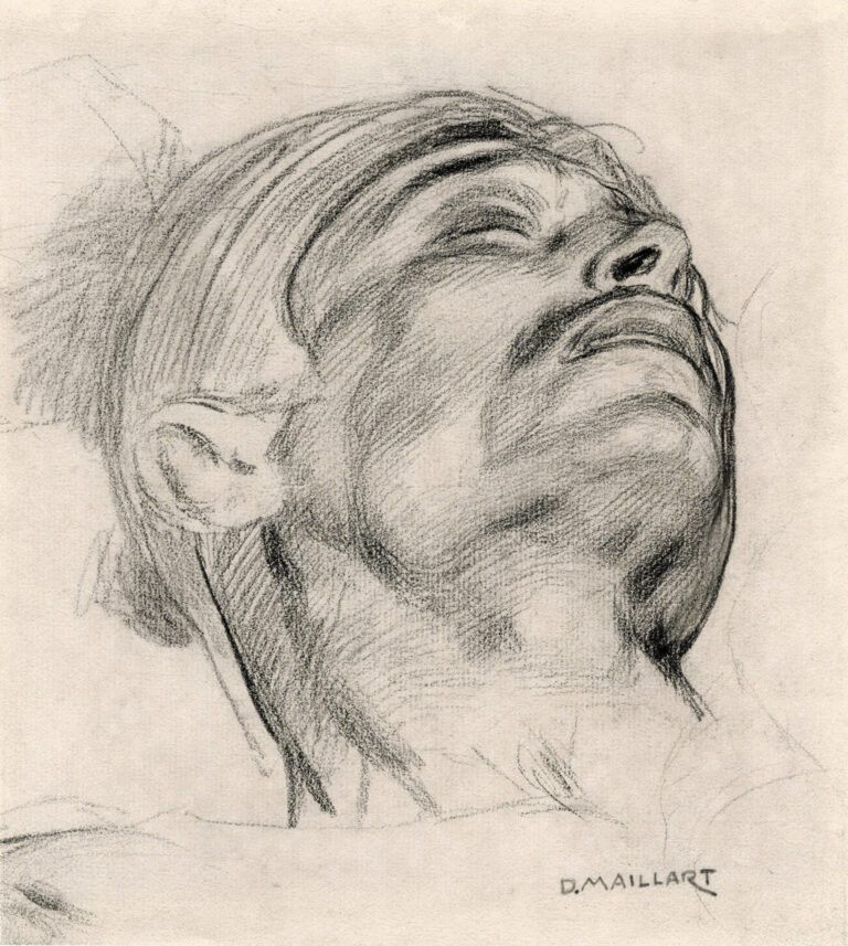 Diogène Ulysse Napoléon MAILLART (1840-1926) — Tête d’un guerrier bellovaque, vers 1885
