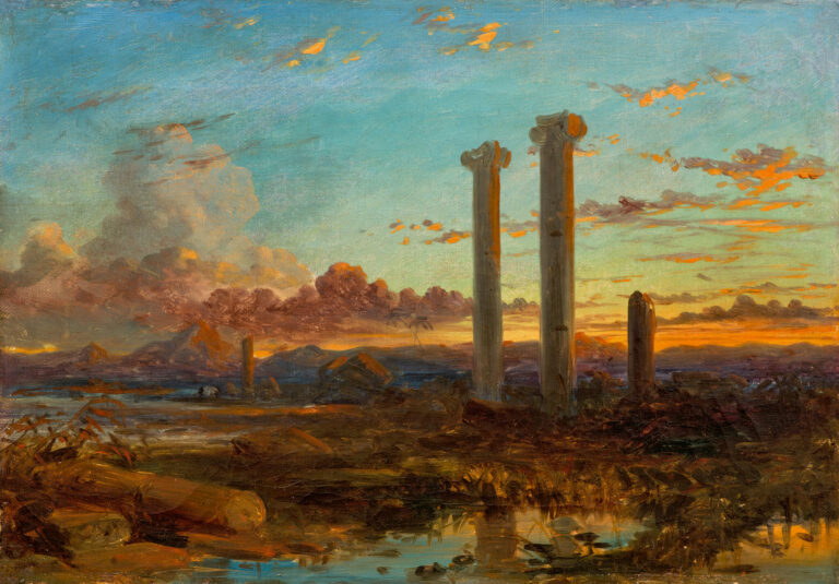 Eduard HILDEBRANDT (1817-1868) — Vue des ruines du temple d’Artémis à Sardes (Turquie), vers 1851