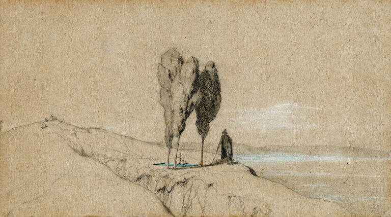 Antoine Auguste Ernest HÉBERT (1817-1908) — Berger italien dans un paysage, vers 1841