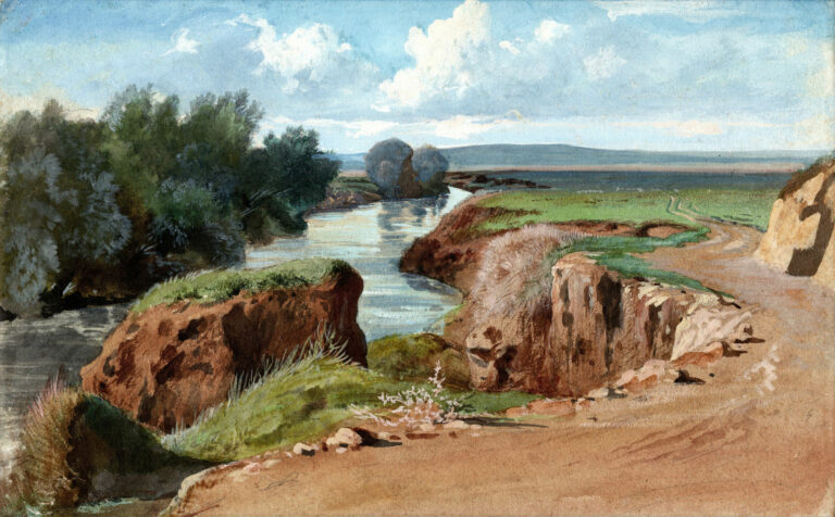 Jean Achille BENOUVILLE (1815-1891) — Rivière dans la campagne de Rome, vers 1855-1865