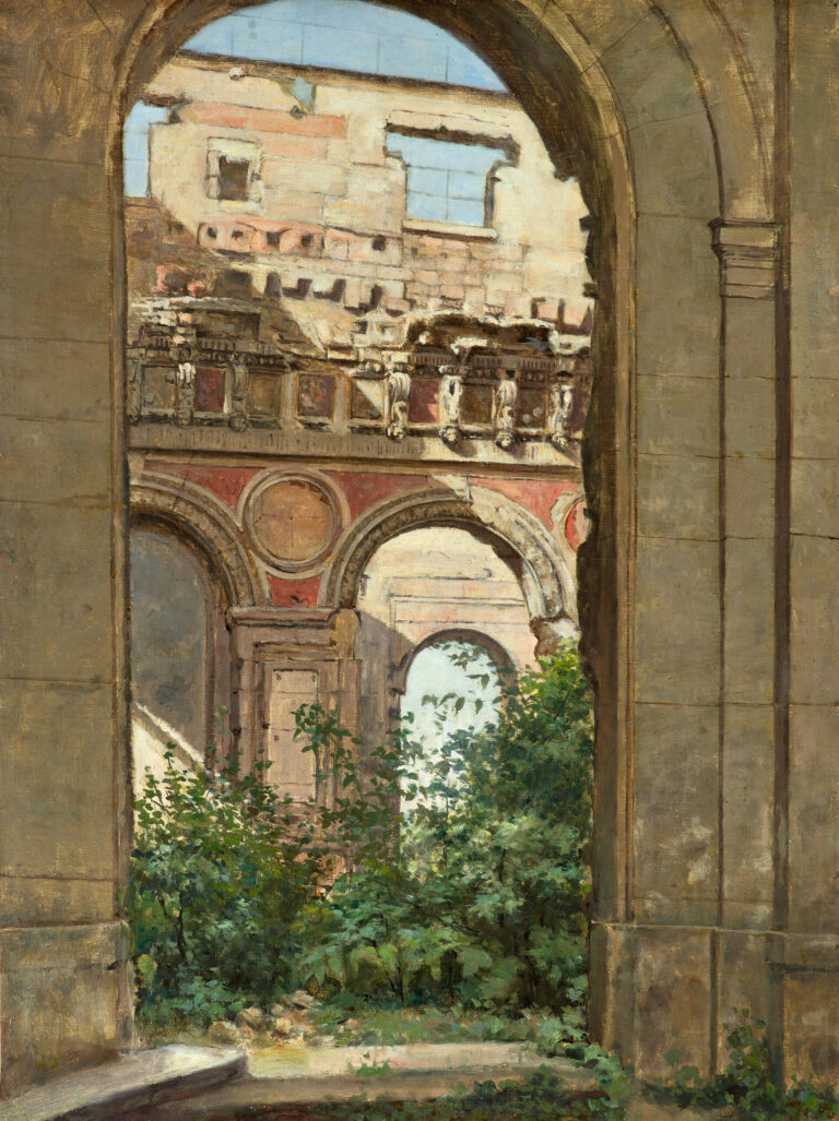 Jean Alfred DESBROSSES (1835-1906) — La Cour des comptes en ruine, vers 1890