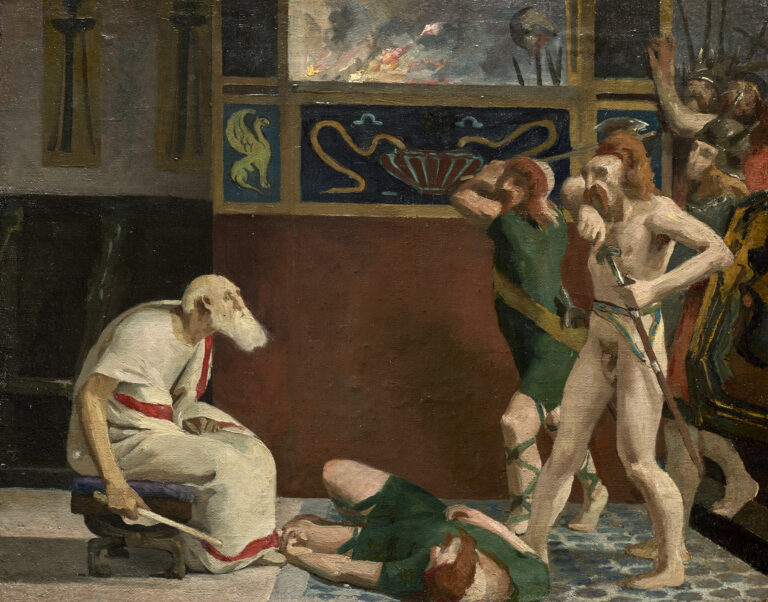 Gustave COURTOIS (1852-1923) — Papirius insulté par un Gaulois après la prise de Rome, 1877