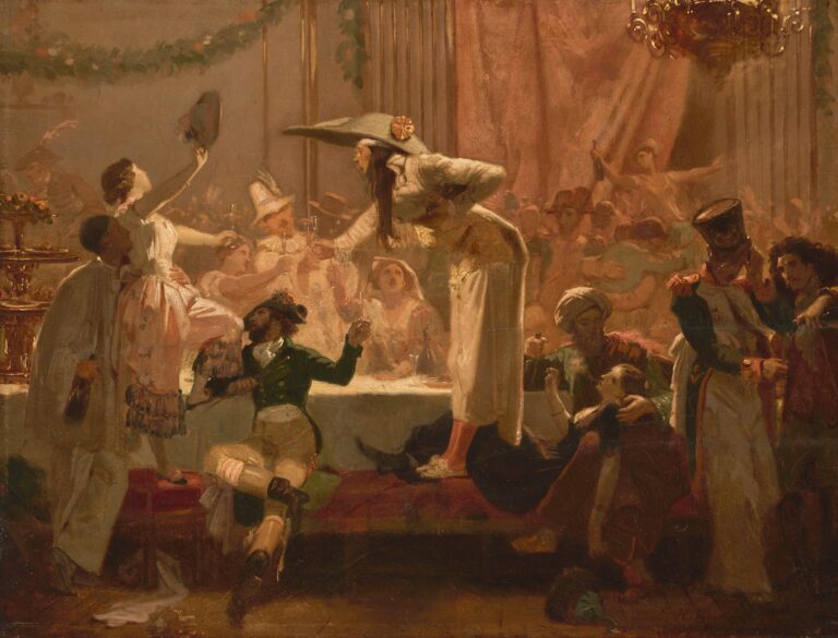Eugène Ernest HILLEMACHER (1818-1887) — Un souper de bal masqué, vers 1849-1850